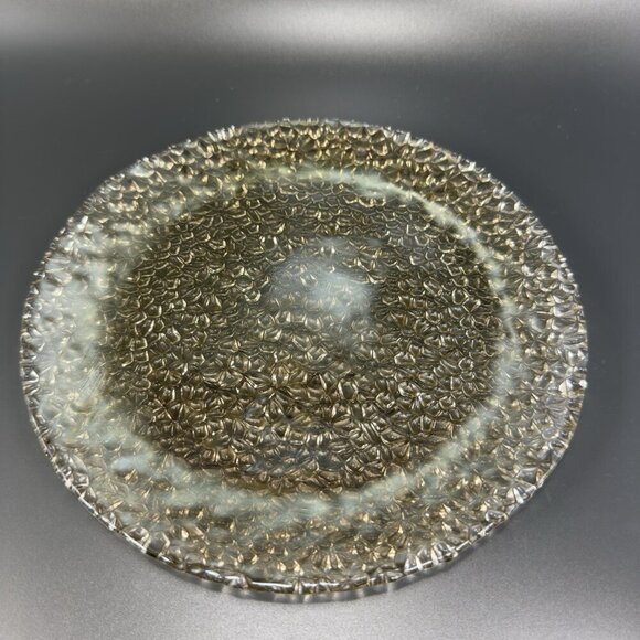 Vetropuro Clear Turkish Bubble Pebble Ice Glass Textured Plates Dishes Set 3 - Picture 9 of 11